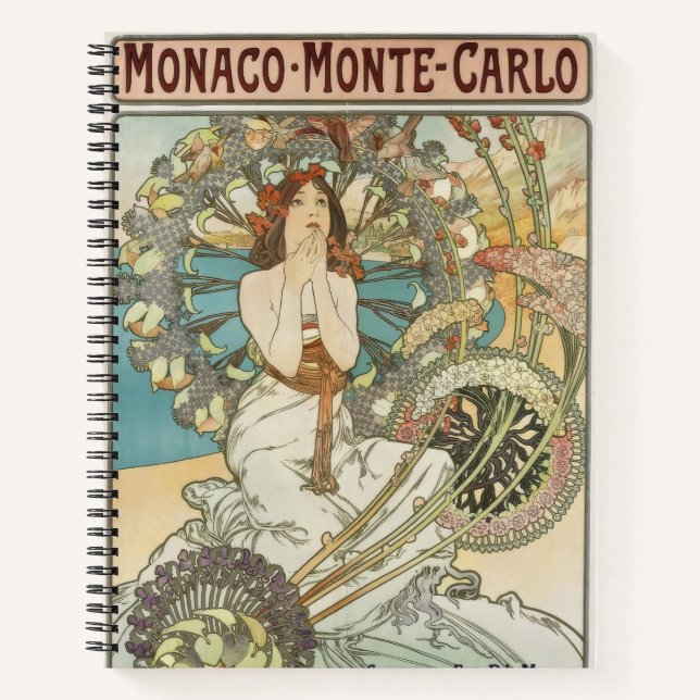 Cuaderno Poster de Mont-Carlo por Alphonse Mucha (Anverso)