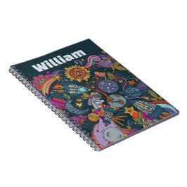 Cuaderno Póster de nombre de espacio personalizado para niñ