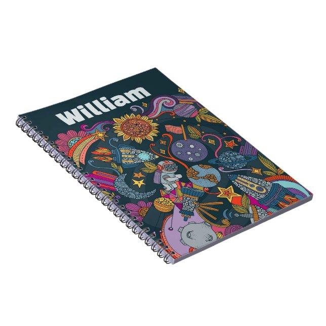 Cuaderno Póster de nombre de espacio personalizado para niñ (Lado Derecho)