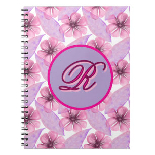 Cuaderno Póster de patrón floral de acuarela personalizado