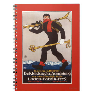 Cuaderno Poster de publicidad de esquí Loden Ski Clothes
