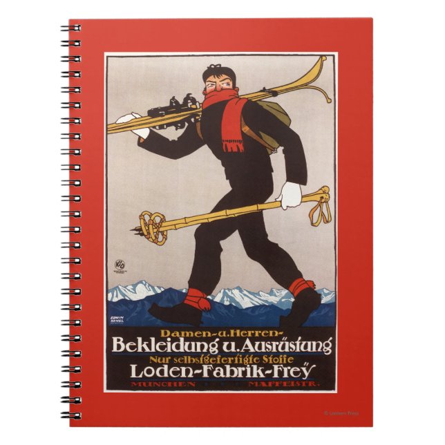 Cuaderno Poster de publicidad de esquí Loden Ski Clothes (Frente)