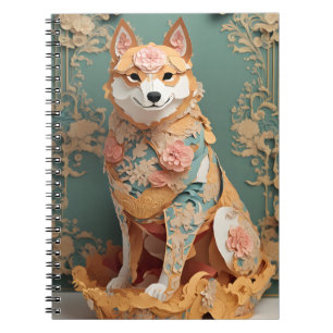 Cuaderno Póster de Shiba Inu en papel de color pastel rococ