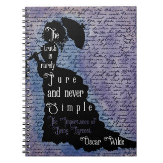 Cuaderno Póster de silueta de cita de Oscar Wilde