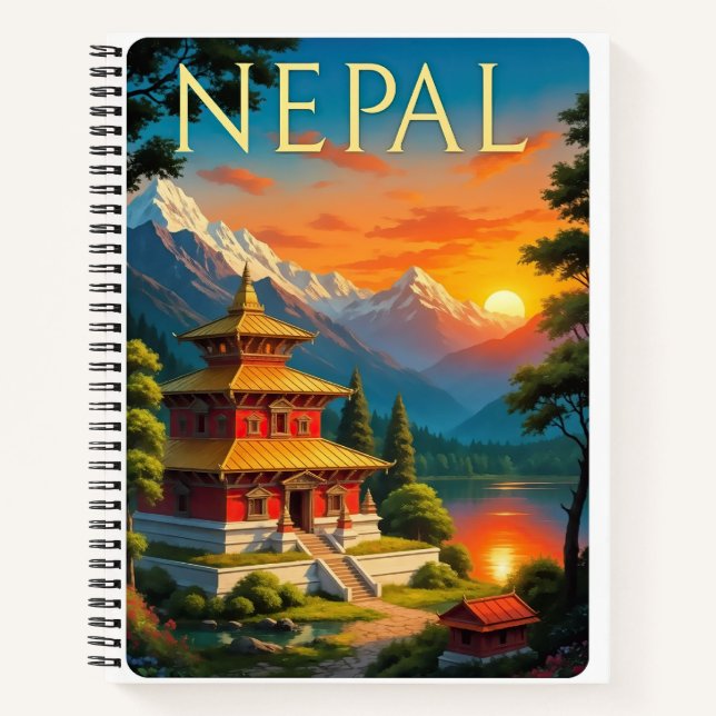 Cuaderno Póster de viaje a Nepal (Anverso)