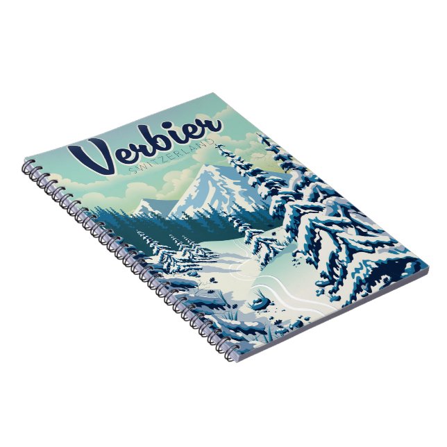 Cuaderno Póster de viaje a Verbier Suiza (Lado Derecho)