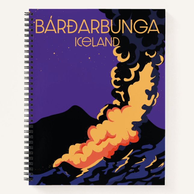 Cuaderno Póster de viaje de Bárðarbunga, Islandia. (Anverso)
