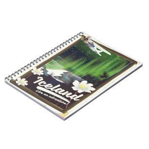Cuaderno Póster de viaje de estilo vintage del paisaje de I