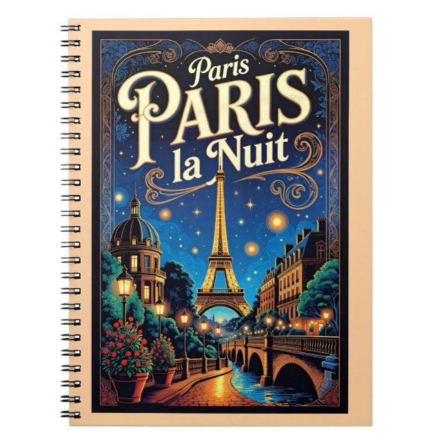 Cuaderno Póster de viaje de París,  (Frente)