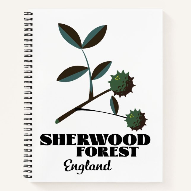 Cuaderno Póster de viaje de Sherwood Forest Inglaterra (Anverso)