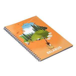 Cuaderno Póster de viaje del mapa de Bielorrusia.