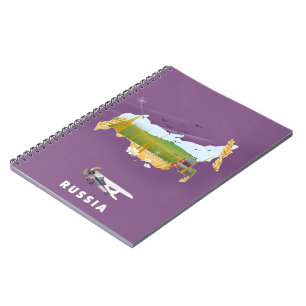 Cuaderno Póster de viaje del mapa ruso