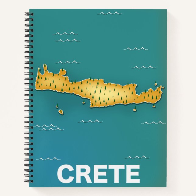 Cuaderno Póster de viaje mapa de Creta (Anverso)