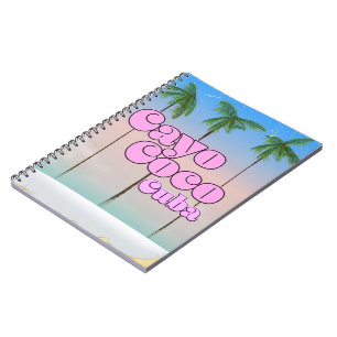Cuaderno Póster de viaje vintage de Cayo Coco Cuba