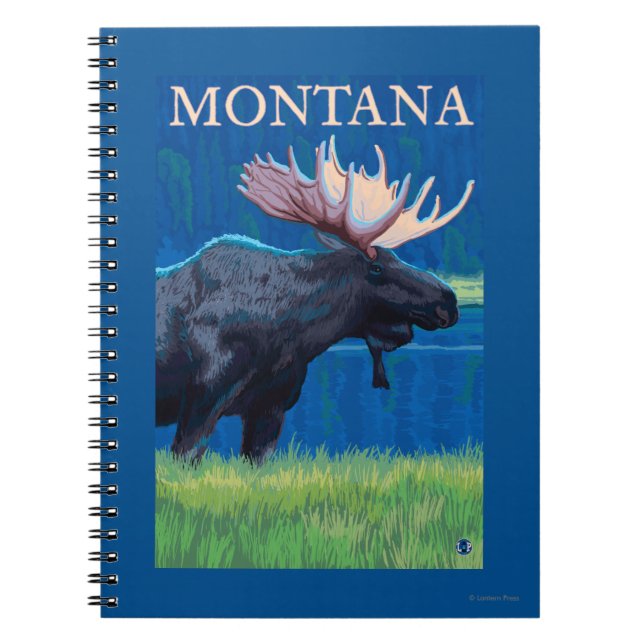 Cuaderno Poster de Viajes de MontanaMoose (Frente)