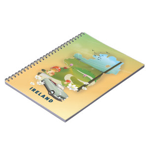 Cuaderno Poster de viajes de vintage de Irlanda