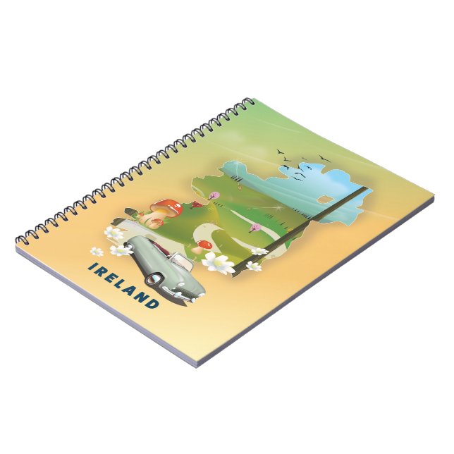 Cuaderno Poster de viajes de vintage de Irlanda (Lado Izquierdo)