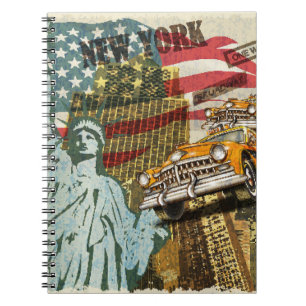 Cuaderno Poster de viajes vintage de Nueva York.
