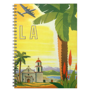 Cuaderno Poster de Viajes Vintage, Los Ángeles, California
