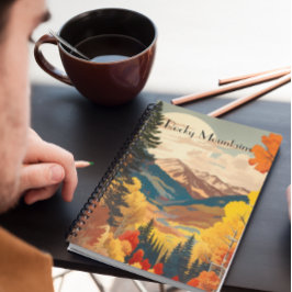 Cuaderno Poster de Viajes Vintage Montañas Rocosas