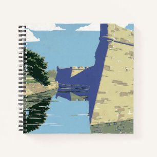 Cuaderno Poster de Viajes Vintage que muestra Fort Marion