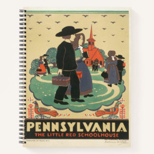 Cuaderno Poster de Viajes Vintage que promueve Pennsylvania