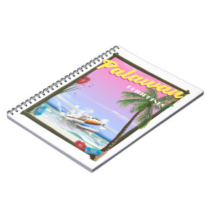 Cuaderno Póster de vuelo a Palawan Filipinas
