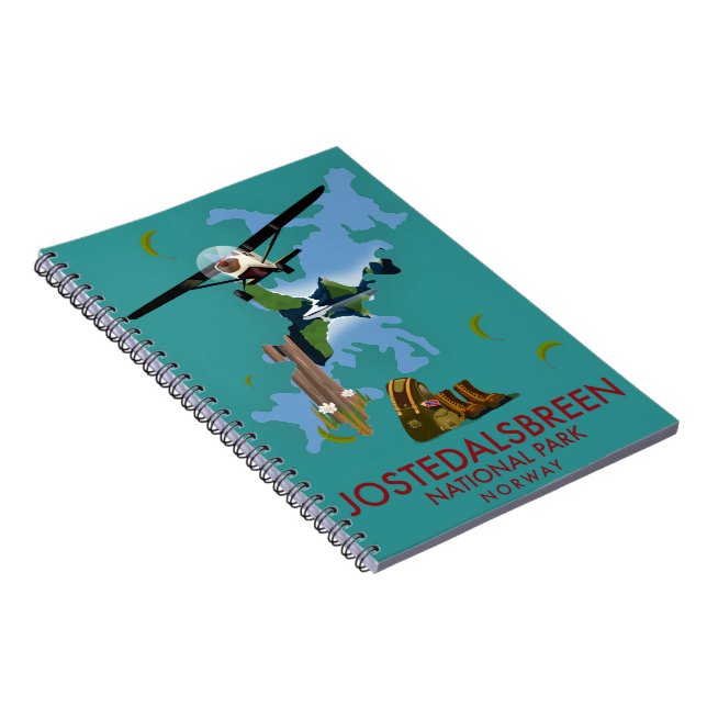 Cuaderno Póster de vuelo del Parque Nacional Jostedalsbreen (Lado Derecho)