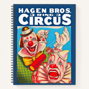 Cuaderno poster del circo de Hagen Brothers de los años 195