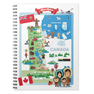 Cuaderno Poster del dibujo animado de Manitoba Canadá