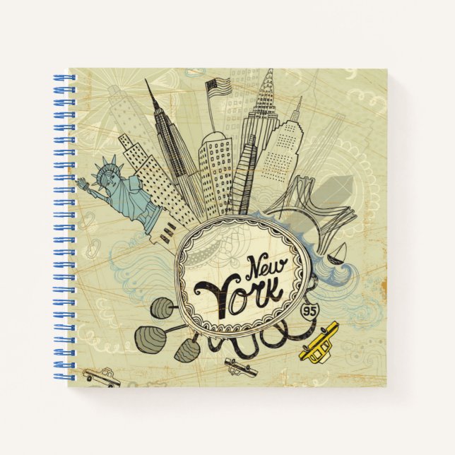 Cuaderno Poster del Doodle de Nueva York (Anverso)