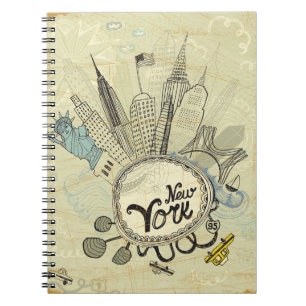 Cuaderno Poster del Doodle de Nueva York
