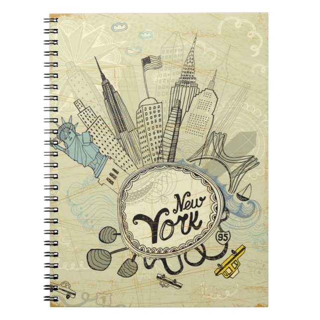 Cuaderno Poster del Doodle de Nueva York (Frente)