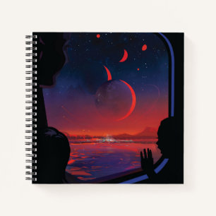 Cuaderno Poster del espacio retro - Los espectadores observ