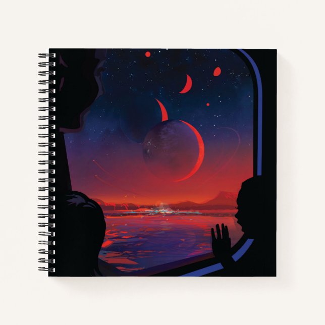 Cuaderno Poster del espacio retro - Los espectadores observ (Anverso)