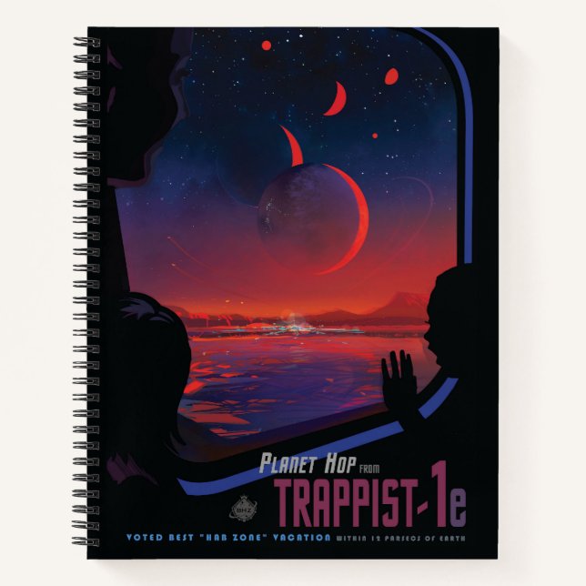 Cuaderno Poster del espacio retro - Los espectadores observ (Anverso)