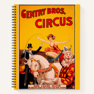 Cuaderno Poster del intérprete de circo de color vintage