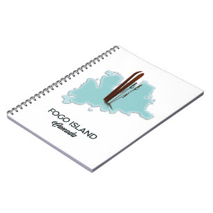 Cuaderno póster del mapa de la isla Fogo Canadá