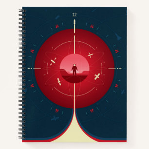 Cuaderno Poster del reloj atómico del espacio profundo, ver