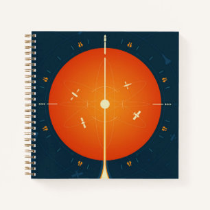 Cuaderno Poster del reloj atómico del espacio profundo, ver