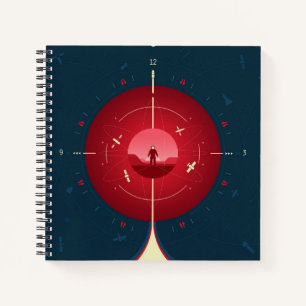 Cuaderno Poster del reloj atómico del espacio profundo, ver