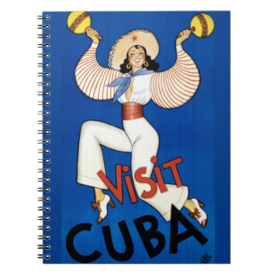 Cuaderno Poster del viaje del vintage de Cuba restaurado