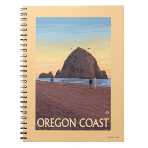 Cuaderno Poster del viaje del vintage de la roca del