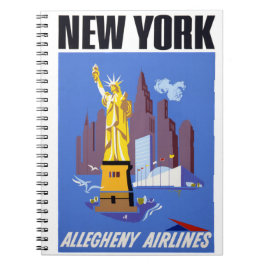 Cuaderno Poster del viaje del vintage de Nueva York