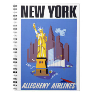 Cuaderno Poster del viaje del vintage de Nueva York