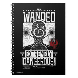 Cuaderno Poster deseado y extremadamente peligroso - Blanco