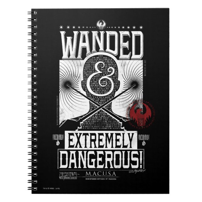 Cuaderno Poster deseado y extremadamente peligroso - Blanco (Frente)