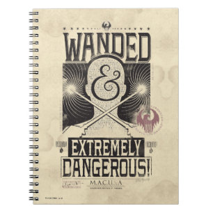 Cuaderno Poster deseado y extremadamente peligroso - negro