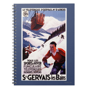 Cuaderno Poster ferroviario del promo del teleférico de la