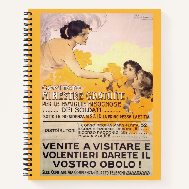 Cuaderno Poster italiano Vintage 1917 (Anverso)